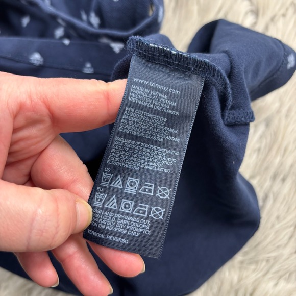 Tommy Hilfiger Women's S Navy Clover All Over Print Polo Shirt Dress Preppy - Picture 4 of 5